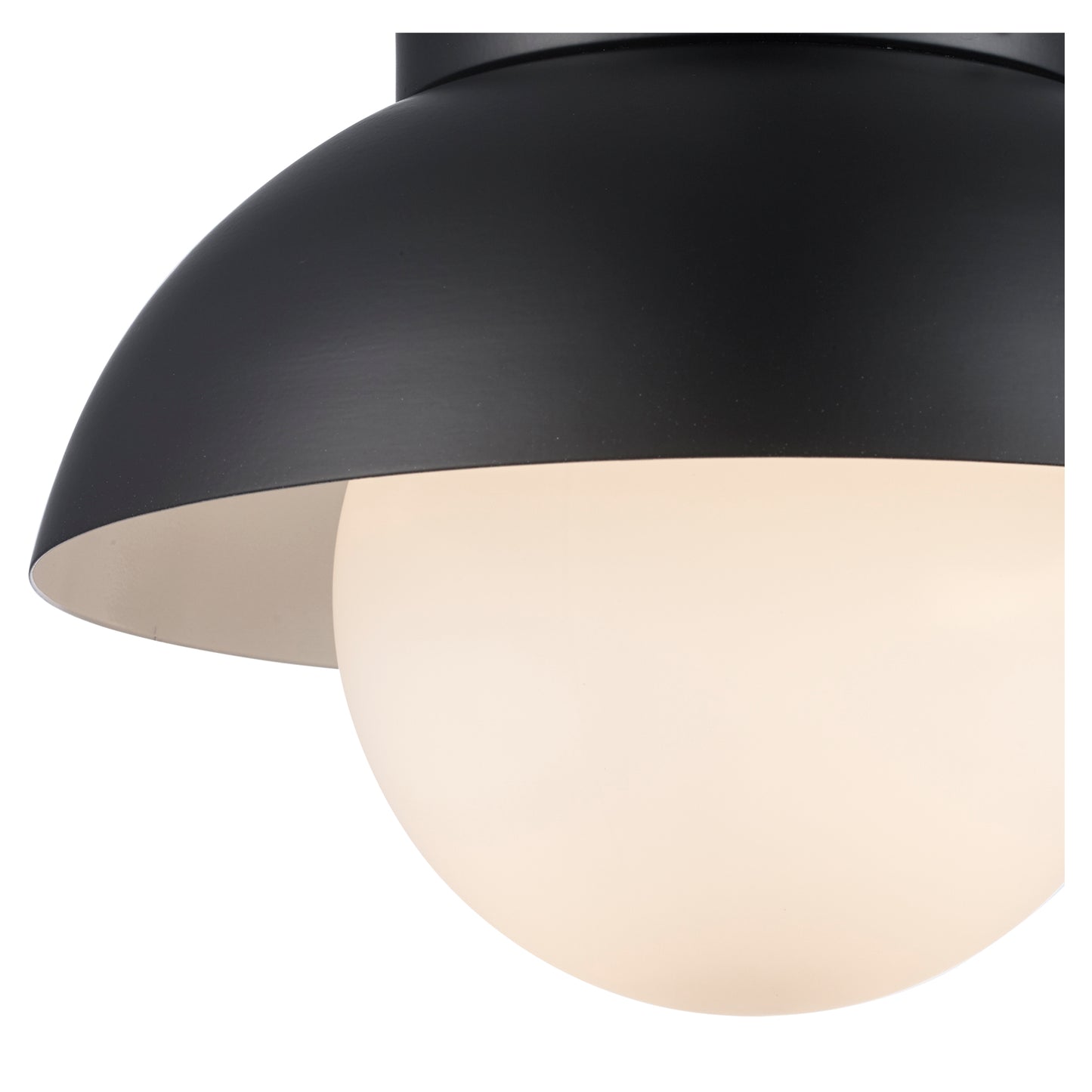 Maureen 10" Dome Flush Mount Light Fixture in Black + White