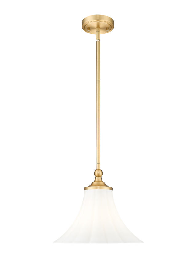 Fleur 12" Vintage-Style Fluted Glass Mini Pendant in Matte Black, Brushed Nickel, and Modern Gold - Midcentury Lighting by Practical Props