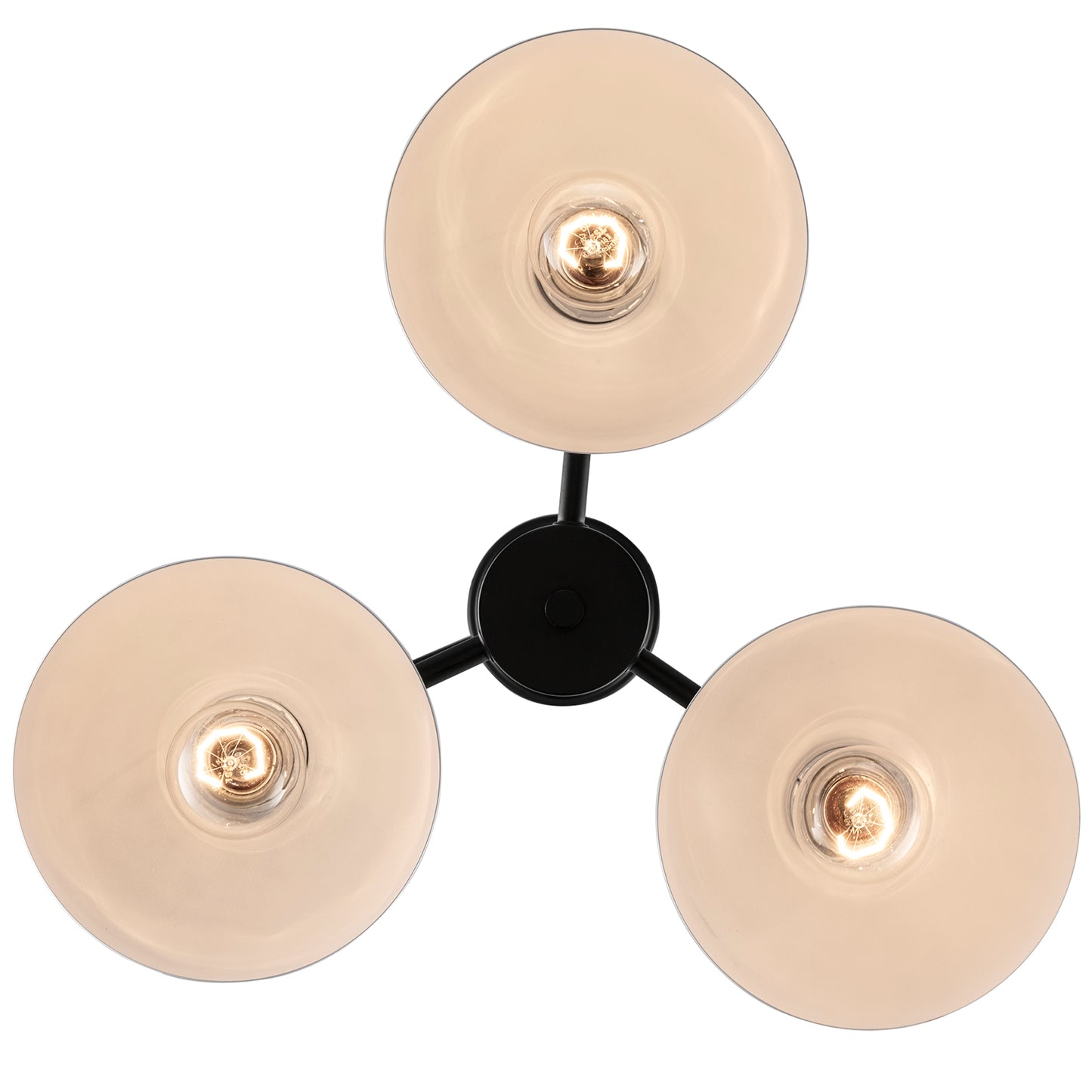 Azaria Retro 3-Light Mini Chandelier - Matte Black, Matte White and Burnished Brass
