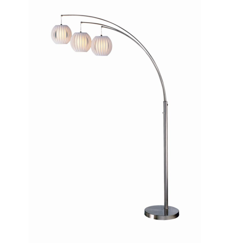 Deion Modern Brushed Silver Three-Light Arc Lamp - Practical Props