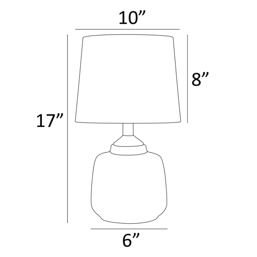 Lismore Retro Gray Ceramic Table Lamp with Linen Shade by Lite Source