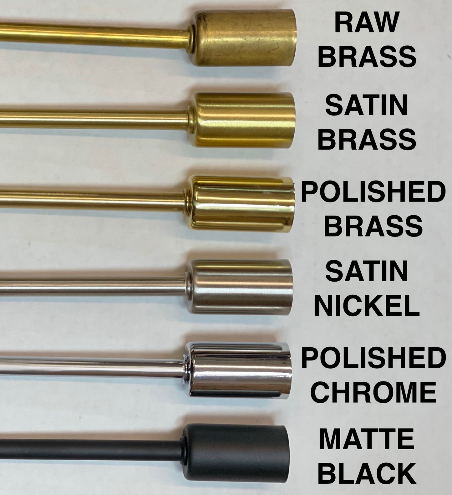 SPUTNIK METAL FINISH COMPARISON CHART BY PRACTICAL PROPS