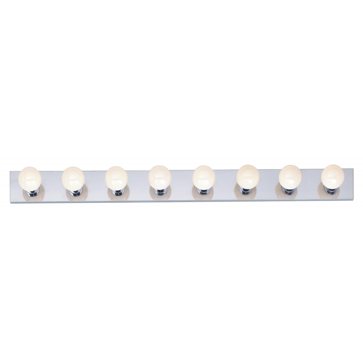 8-Light Modern Hollywood Makeup Mirror Vanity Wall Sconce 48" Bath Fixture - Polished Chrome or Polished Brass - Mid Century Modern Lighting by Practical Props