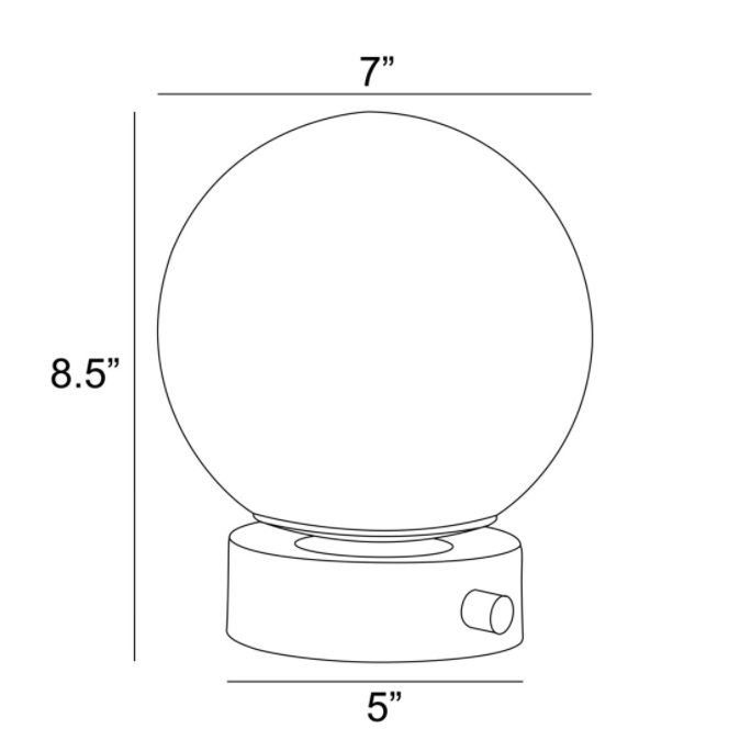 Reon Brushed Brass Modern Globe Table Lamp - White Frosted Globe Accent Lamp