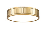 Madison 12" Modern Ribbed LED Flush Mount Ceiling Fixture in Brass, Nickel, or Matte Black
