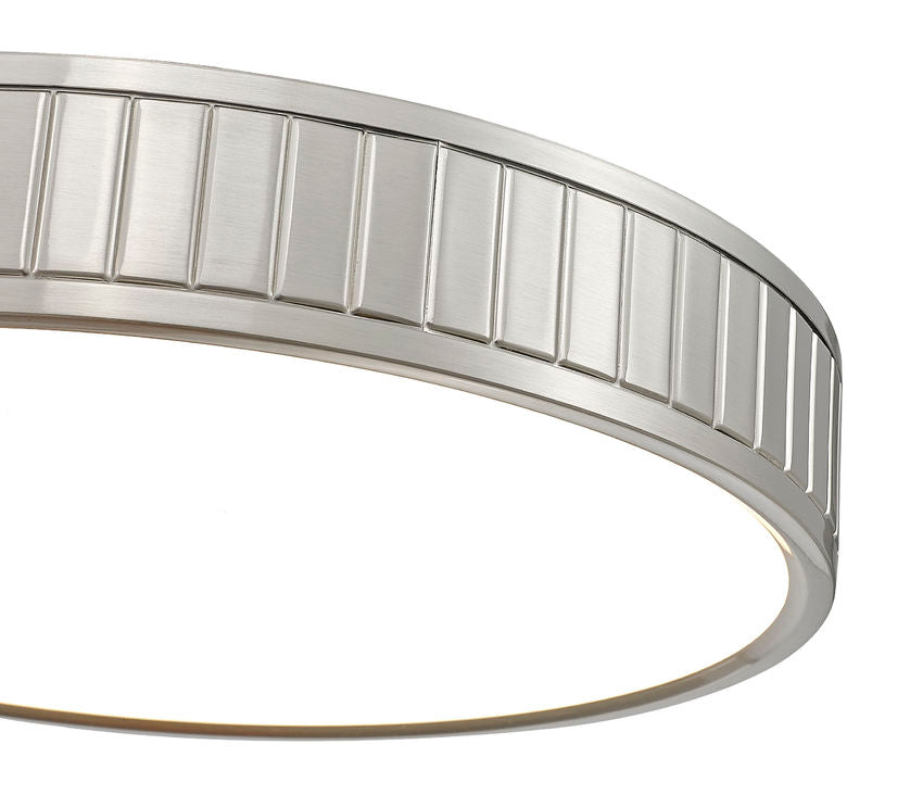 Madison 16" Modern Ribbed LED Flush Mount Ceiling Fixture in Brass, Nickel, or Matte Black