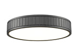 Madison 16" Modern Ribbed LED Flush Mount Ceiling Fixture in Brass, Nickel, or Matte Black