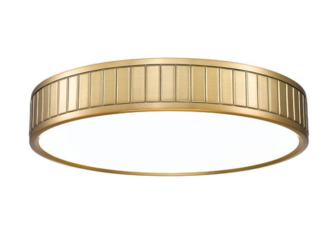 Madison 16" Modern Ribbed LED Flush Mount Ceiling Fixture in Brass, Nickel, or Matte Black