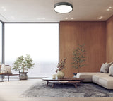 Madison 20" Modern Ribbed LED Flush Mount Ceiling Fixture in Brass, Nickel, or Matte Black