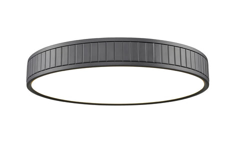 Madison 20" Modern Ribbed LED Flush Mount Ceiling Fixture in Brass, Nickel, or Matte Black
