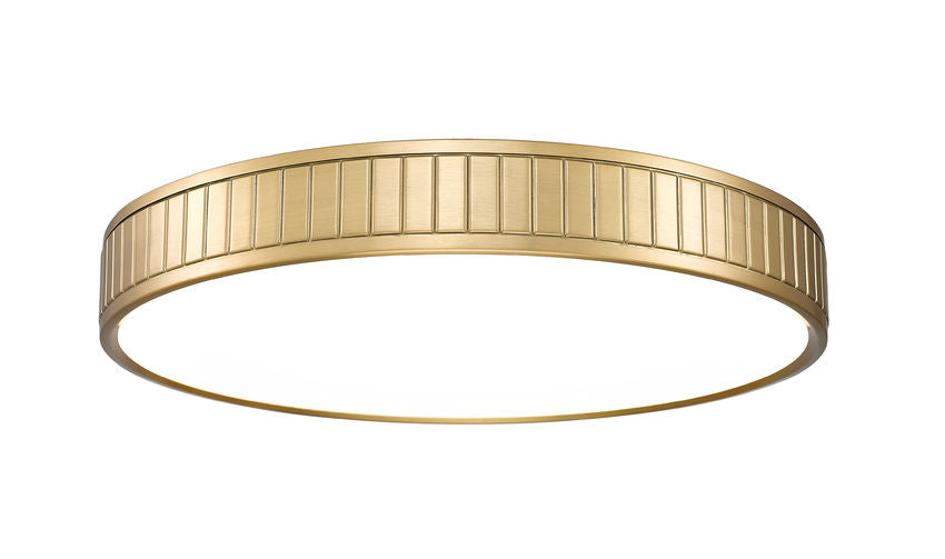 Madison 20" Modern Ribbed LED Flush Mount Ceiling Fixture in Brass, Nickel, or Matte Black