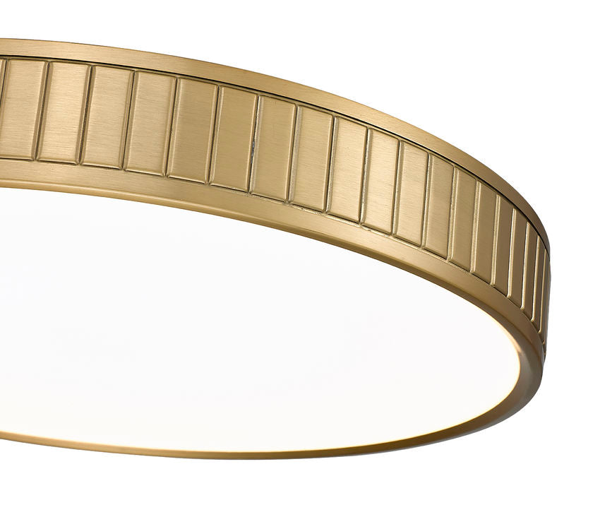 Madison 20" Modern Ribbed LED Flush Mount Ceiling Fixture in Brass, Nickel, or Matte Black