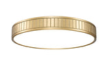 Madison 20" Modern Ribbed LED Flush Mount Ceiling Fixture in Brass, Nickel, or Matte Black