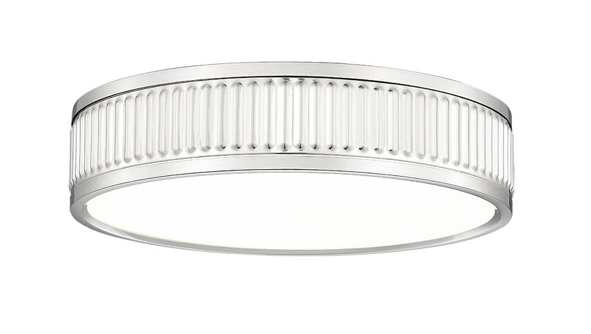 Stari 12" Modern Ribbed LED Flush Mount Ceiling Fixture in Brass, Nickel, or Matte Black