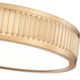 Stari 12" Modern Ribbed LED Flush Mount Ceiling Fixture in Brass, Nickel, or Matte Black