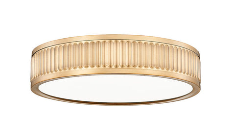 Stari 12" Modern Ribbed LED Flush Mount Ceiling Fixture in Brass, Nickel, or Matte Black