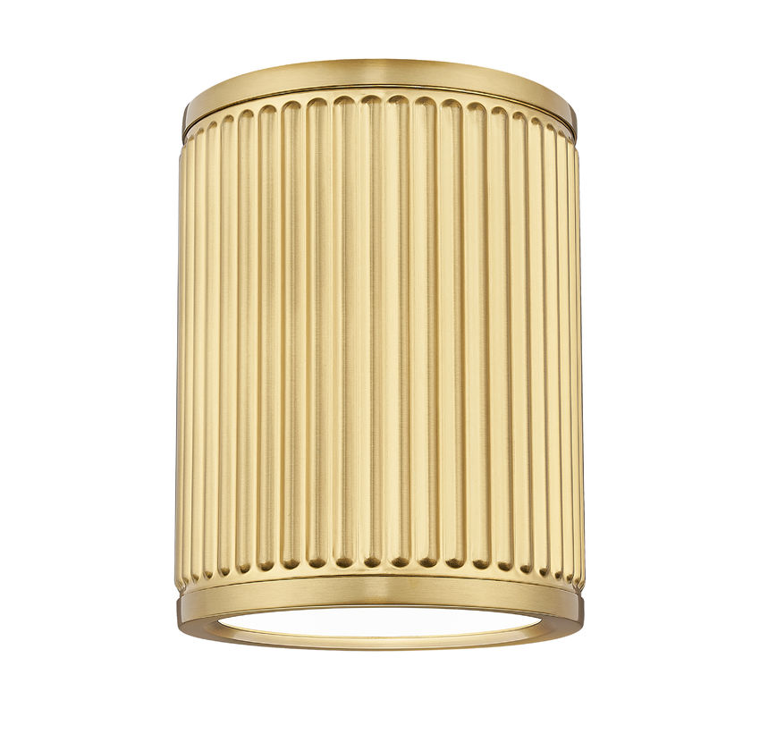 Stari 6" Modern Ribbed LED Flush Mount Ceiling Can Light Fixture in Brass, Nickel, or Matte Black