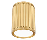 Stari 6" Modern Ribbed LED Flush Mount Ceiling Can Light Fixture in Brass, Nickel, or Matte Black
