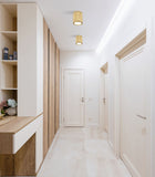 Stari 6" Modern Ribbed LED Flush Mount Ceiling Can Light Fixture in Brass, Nickel, or Matte Black