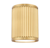 Stari 6" Modern Ribbed LED Flush Mount Ceiling Can Light Fixture in Brass, Nickel, or Matte Black