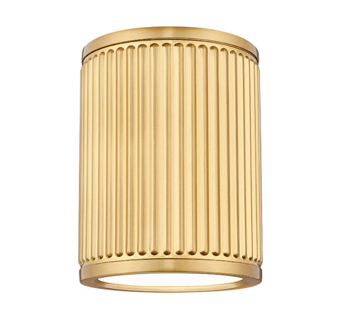 Stari 6" Modern Ribbed LED Flush Mount Ceiling Can Light Fixture in Brass, Nickel, or Matte Black