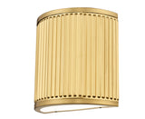 Stari 8" Modern Ribbed LED Half-Dome Wall Sconce Light Fixture in Brass, Nickel, or Matte Black