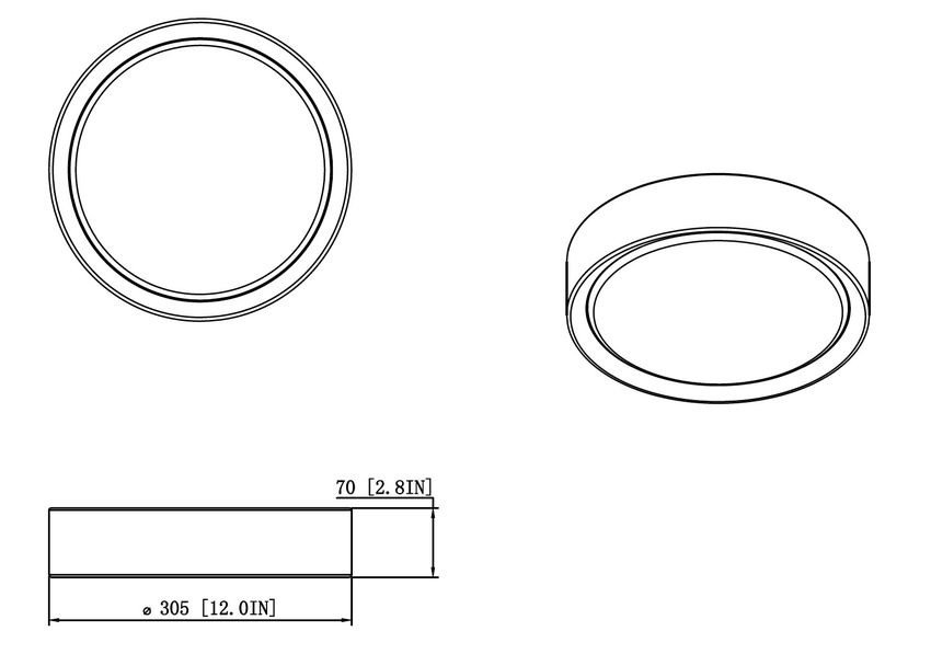 Kawan 12" Modern LED Flush Mount Ceiling Fixture