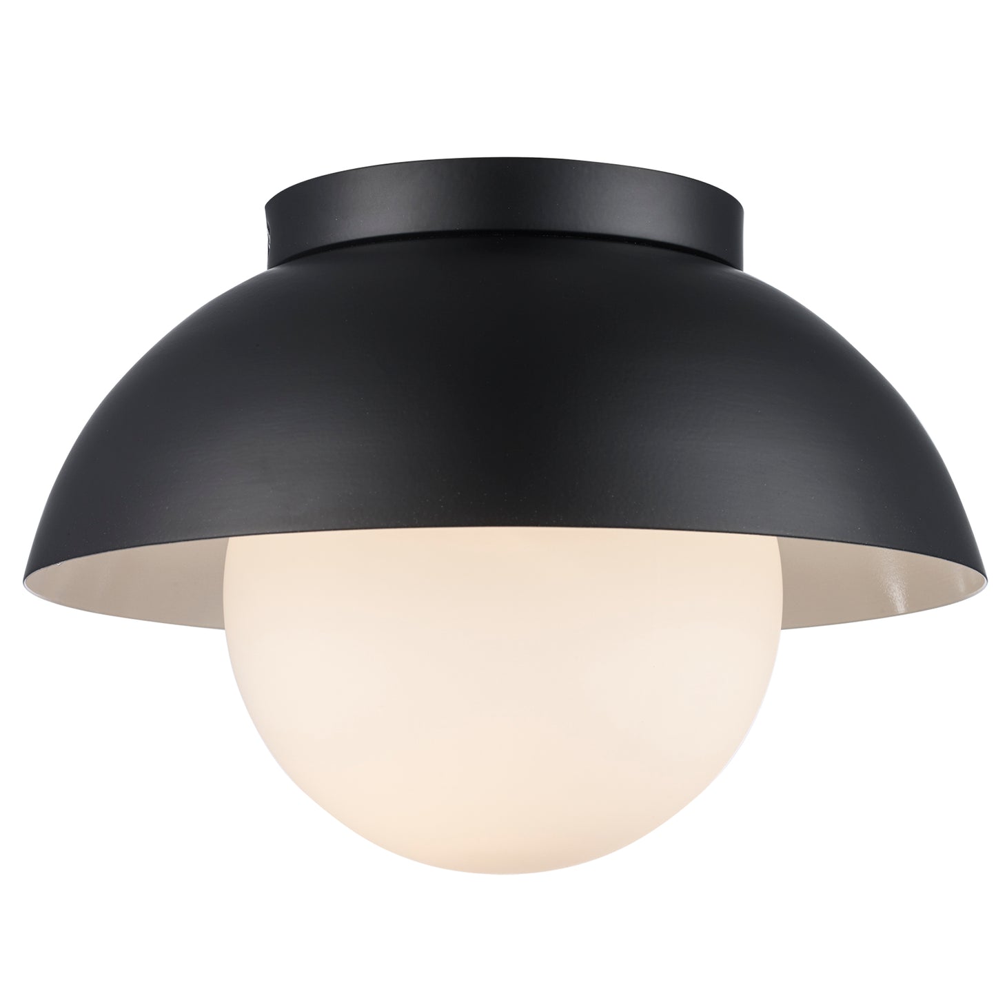 Maureen 10" Dome Flush Mount Light Fixture in Black + White