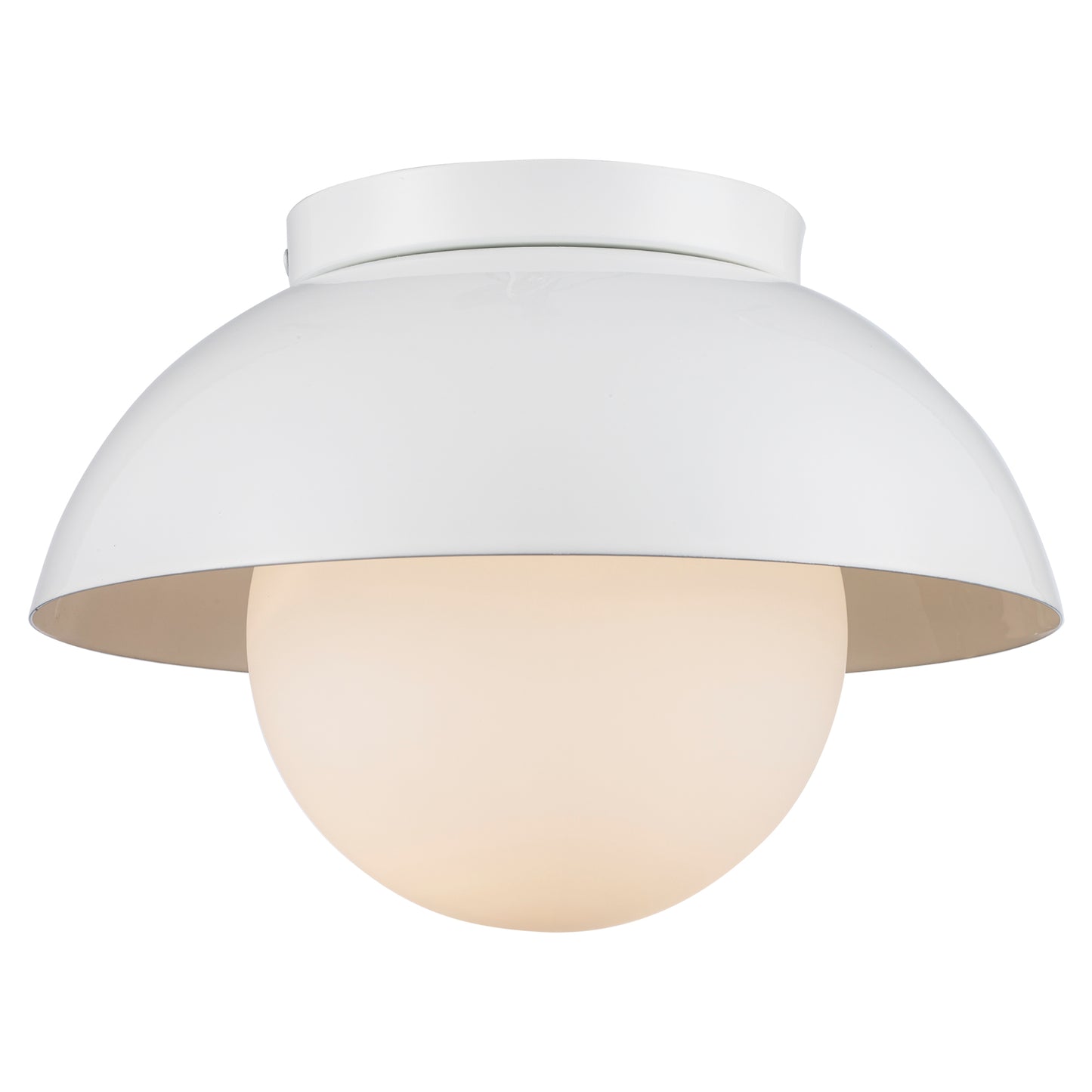 Maureen 10" Dome Flush Mount Light Fixture in Black + White