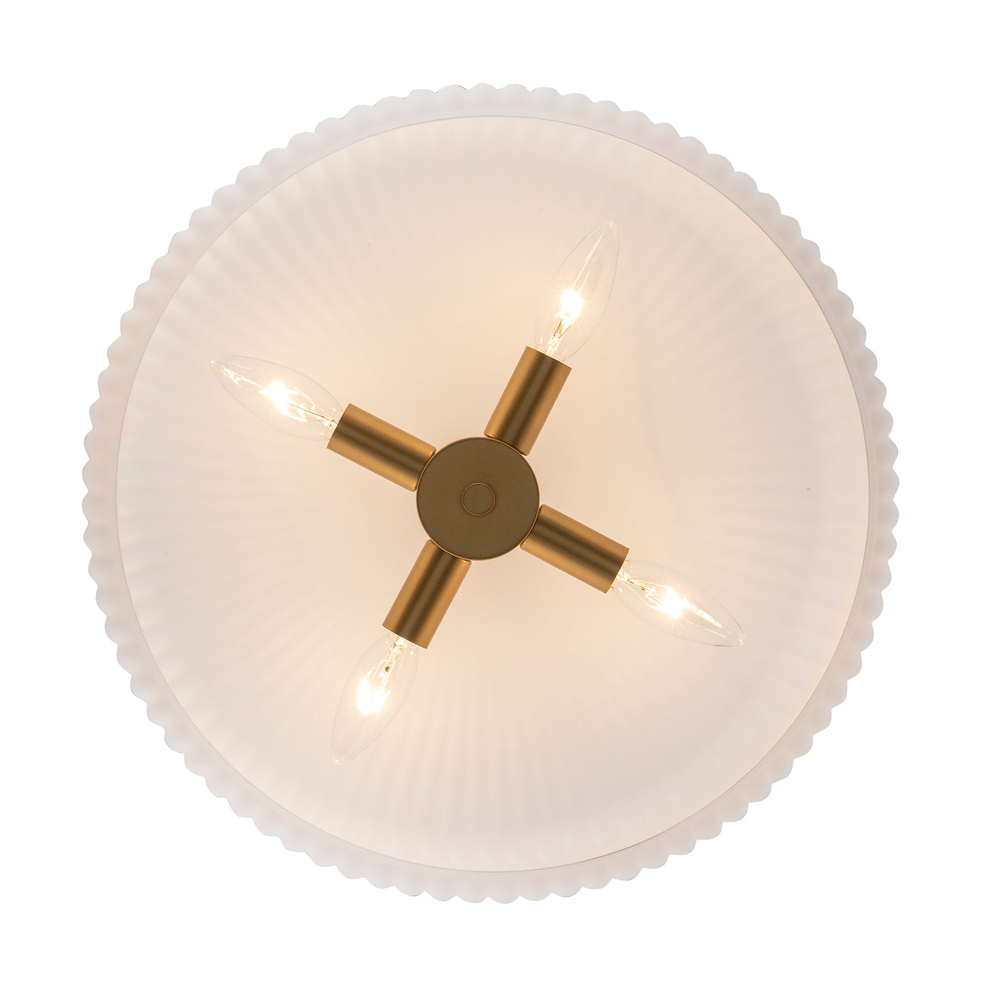 Quartz Quarters Ribbed Glass Oval Flush-mount in Brass or Black