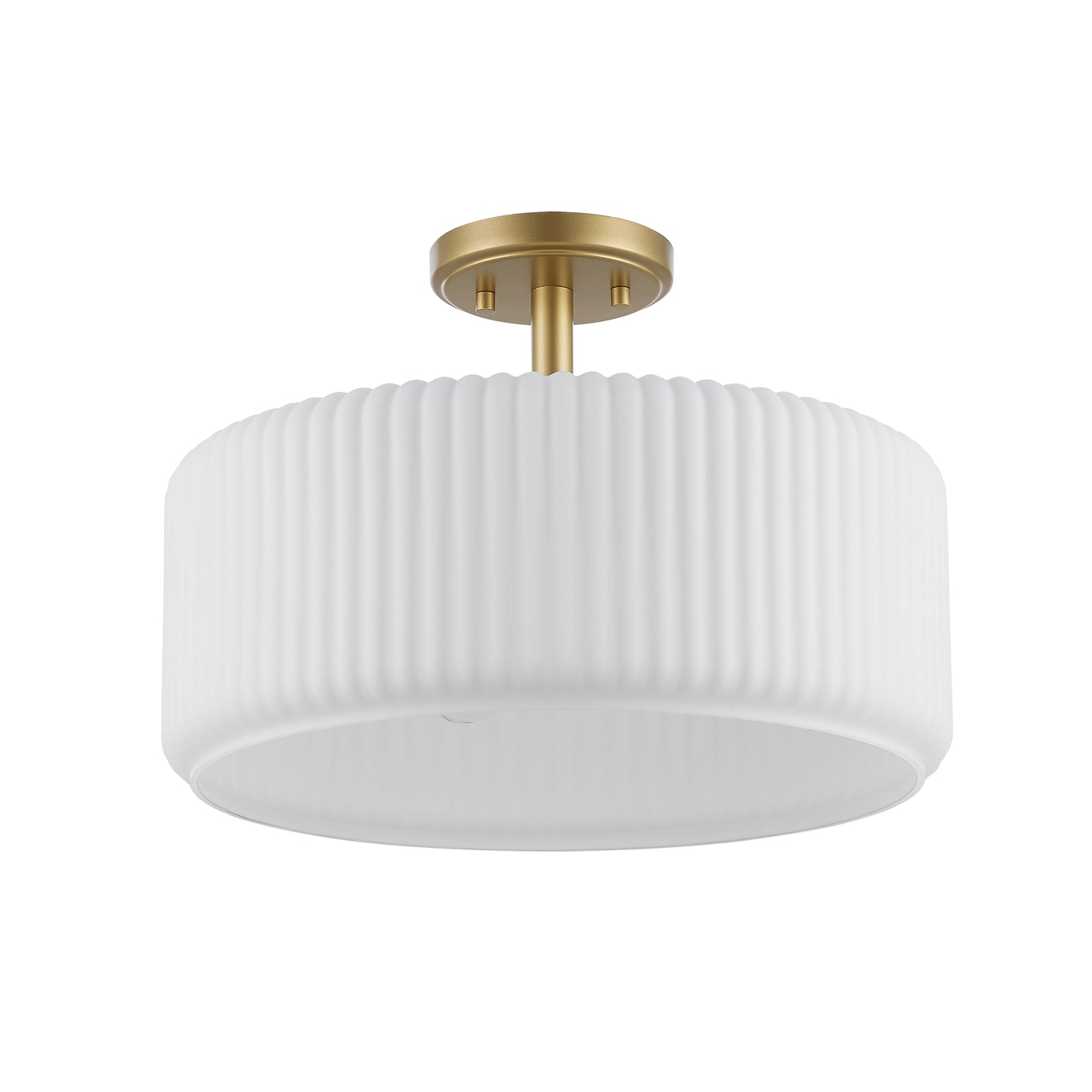 Quartz Quarters Ribbed Glass Semi-Flush Mount