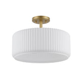 Quartz Quarters Ribbed Glass Semi-Flush Mount