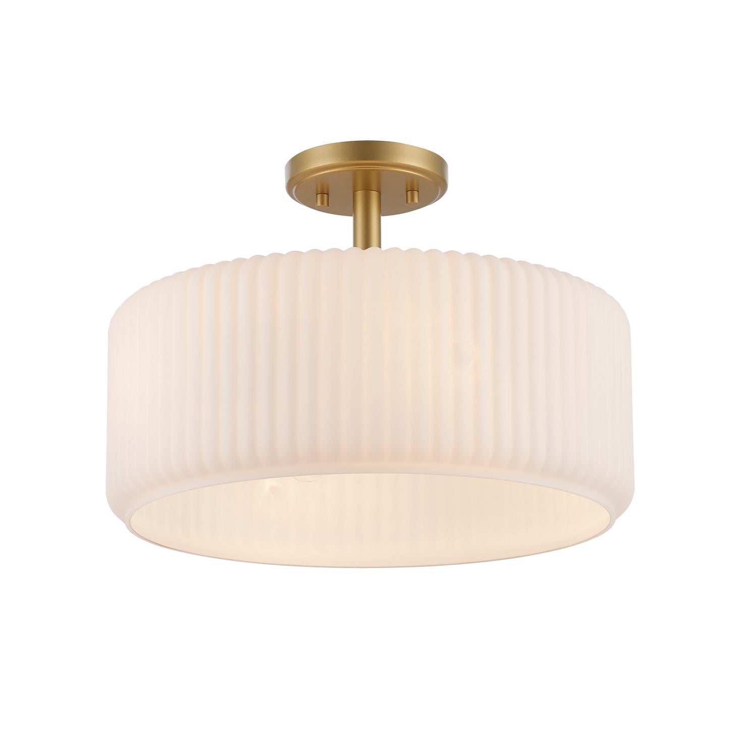 Quartz Quarters Ribbed Glass Oval Flush-mount in Brass or Black
