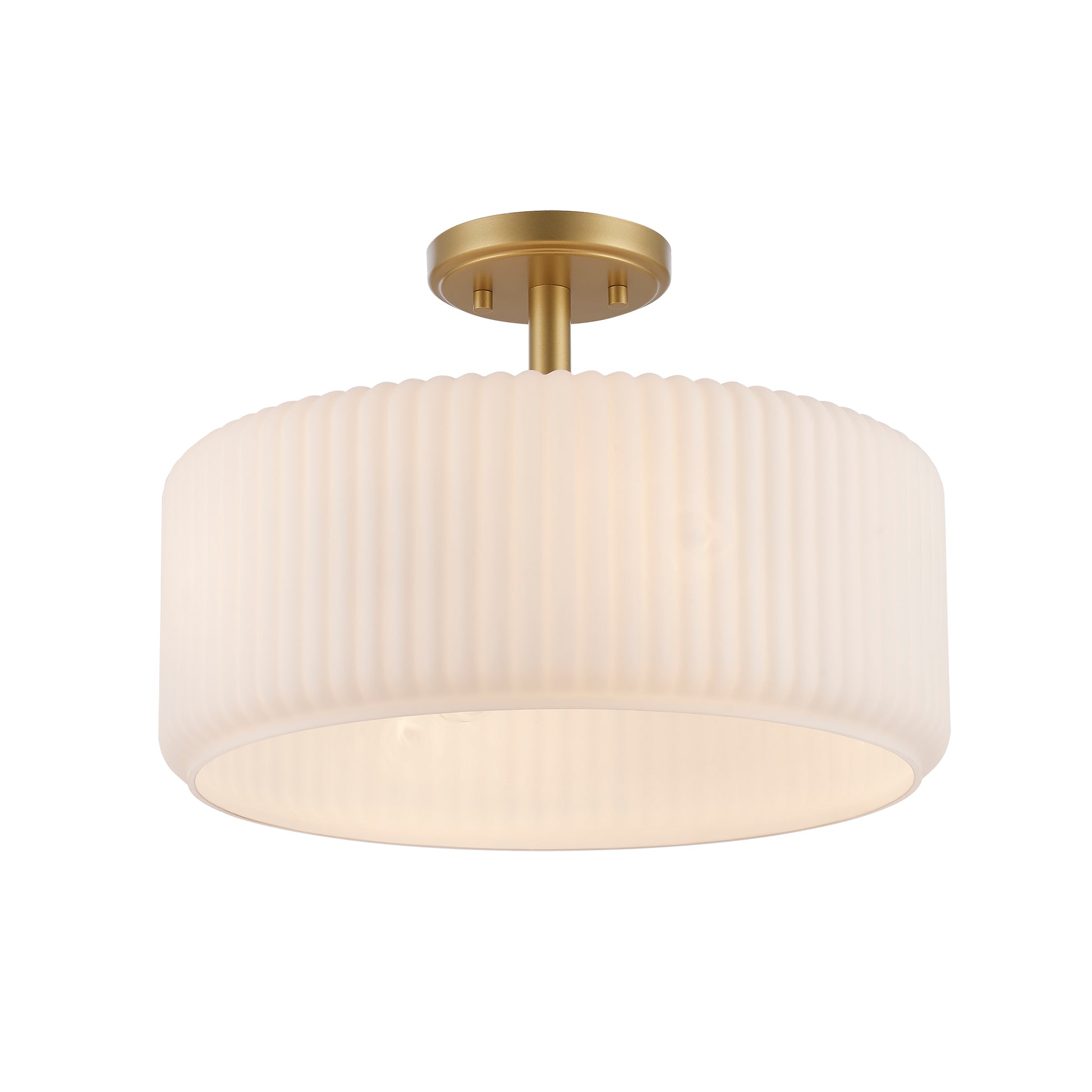 Quartz Quarters Ribbed Glass Oval Flush-mount in Brass or Black