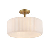 Quartz Quarters Ribbed Glass Oval Flush-mount in Brass or Black