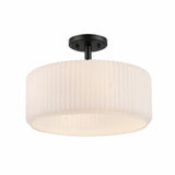 Quartz Quarters Ribbed Glass Oval Flush-mount in Brass or Black