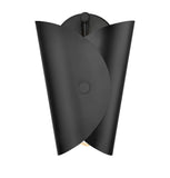 Salone Modern Curved Cone Interior Wall Sconce in Matte Black or White + Gold