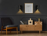 Salone Modern Curved Cone Interior Wall Sconce in Matte Black or White + Gold