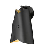 Salone Modern Curved Cone Interior Wall Sconce in Matte Black or White + Gold