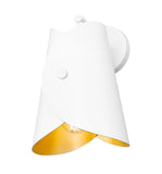 Salone Modern Curved Cone Interior Wall Sconce in Matte Black or White + Gold