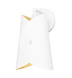 Salone Modern Curved Cone Interior Wall Sconce in Matte Black or White + Gold