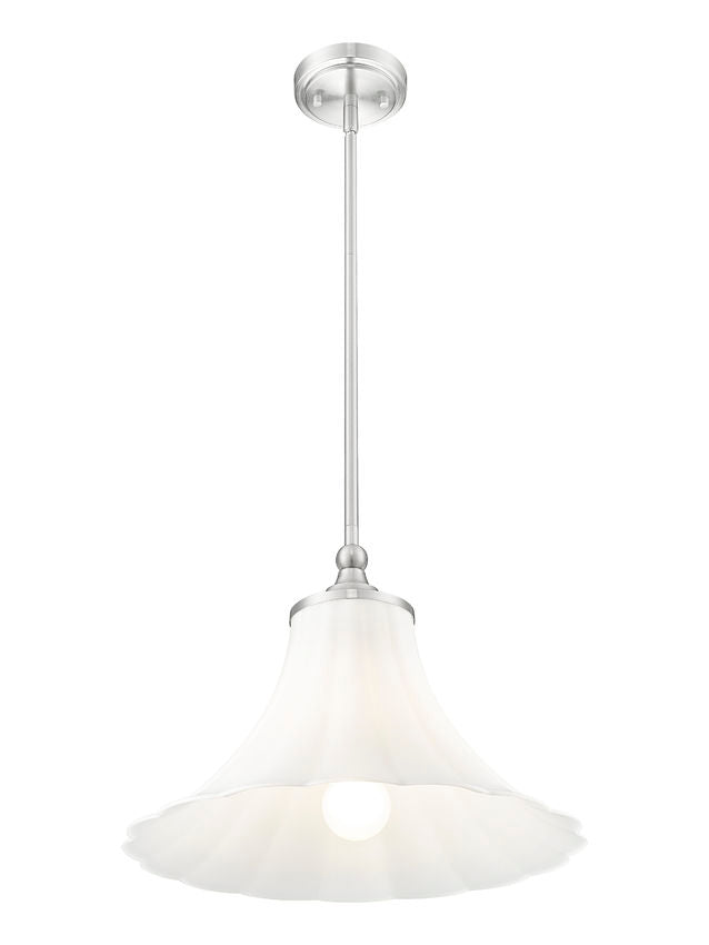 Fleur 16" Vintage-Style Fluted Glass Mini Pendant in Matte Black, Brushed Nickel, and Modern Gold - Midcentury Lighting by Practical Props