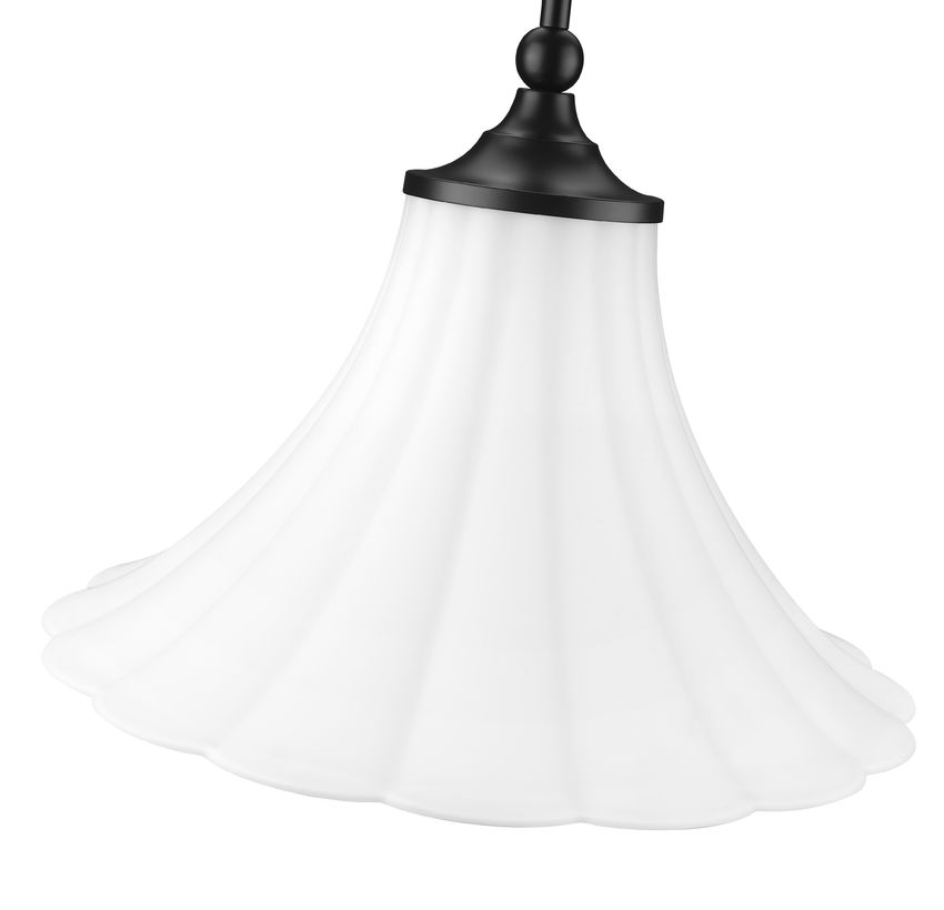 Fleur 16" Vintage-Style Fluted Glass Mini Pendant in Matte Black, Brushed Nickel, and Modern Gold - Midcentury Lighting by Practical Props
