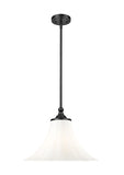 Fleur 16" Vintage-Style Fluted Glass Mini Pendant in Matte Black, Brushed Nickel, and Modern Gold - Midcentury Lighting by Practical Props