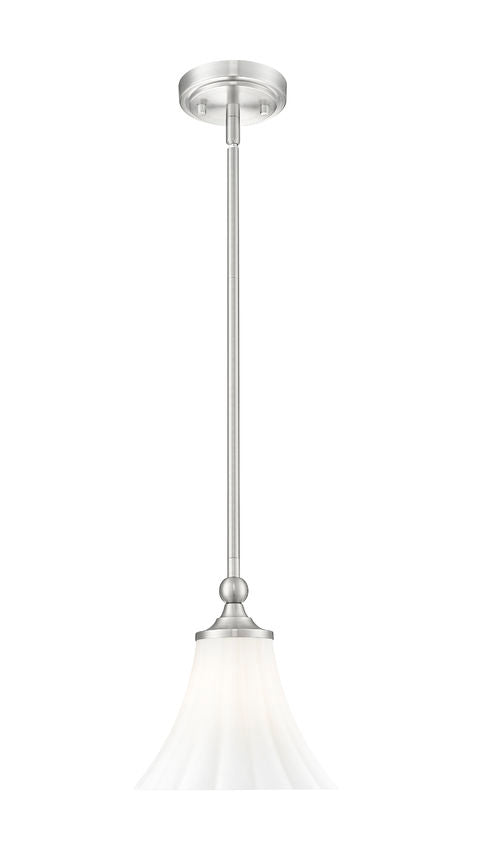 Fluer 8" Vintage-Style Fluted Glass Mini Pendant in Matte Black, Brushed Nickel, and Modern Gold - Midcentury Lighting by Practical Props