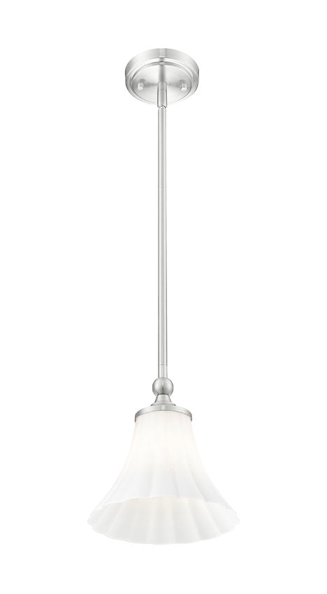 Fluer 8" Vintage-Style Fluted Glass Mini Pendant in Matte Black, Brushed Nickel, and Modern Gold - Midcentury Lighting by Practical Props