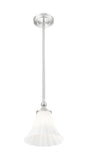 Fluer 8" Vintage-Style Fluted Glass Mini Pendant in Matte Black, Brushed Nickel, and Modern Gold - Midcentury Lighting by Practical Props
