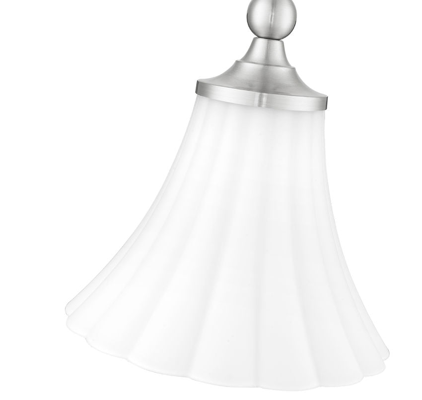 Fluer 8" Vintage-Style Fluted Glass Mini Pendant in Matte Black, Brushed Nickel, and Modern Gold - Midcentury Lighting by Practical Props