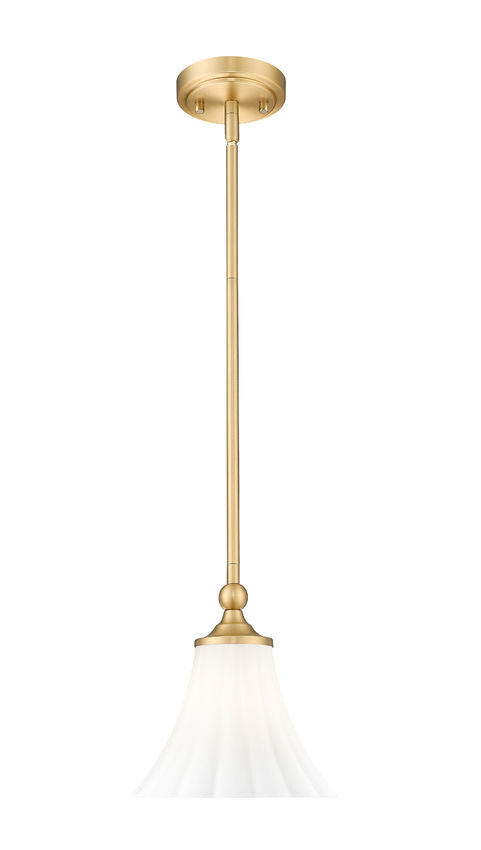 Fluer 8" Vintage-Style Fluted Glass Mini Pendant in Matte Black, Brushed Nickel, and Modern Gold - Midcentury Lighting by Practical Props