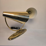 Vintage Laurel Mid Century Desk Lamp in Polished Brass with Pinhole Cone Shades